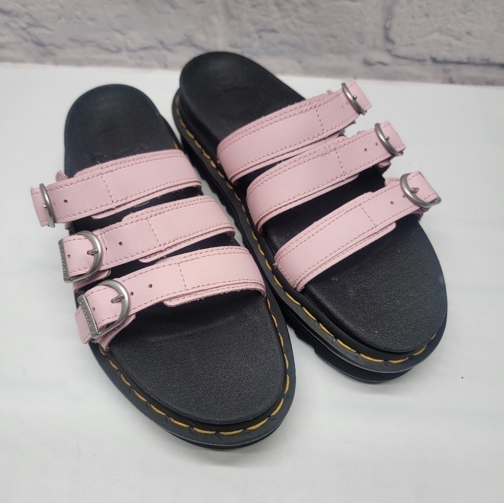 Dr. Martens Blaire Slide Sandals Pink Leather Women Size 7 US - Picture 1 of 7